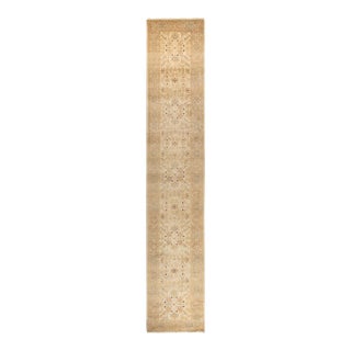 Ottoman, One-of-a-Kind Hand-Knotted Runner Rug - Ivory, 2' 6" x 14' 5" For Sale
