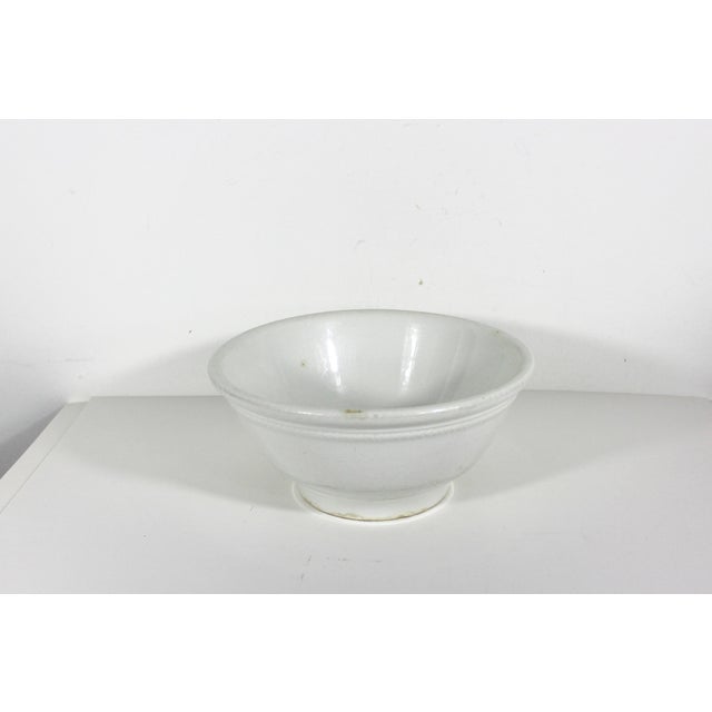 Antique white Ironstone (= White Granite) large mixing bowl with a rope edge detail. This is beautiful and heavy and has...