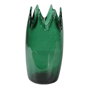 Mid Century Art Glass Crown Top Vase Poss. Blenko Erickson Viking Unsigned