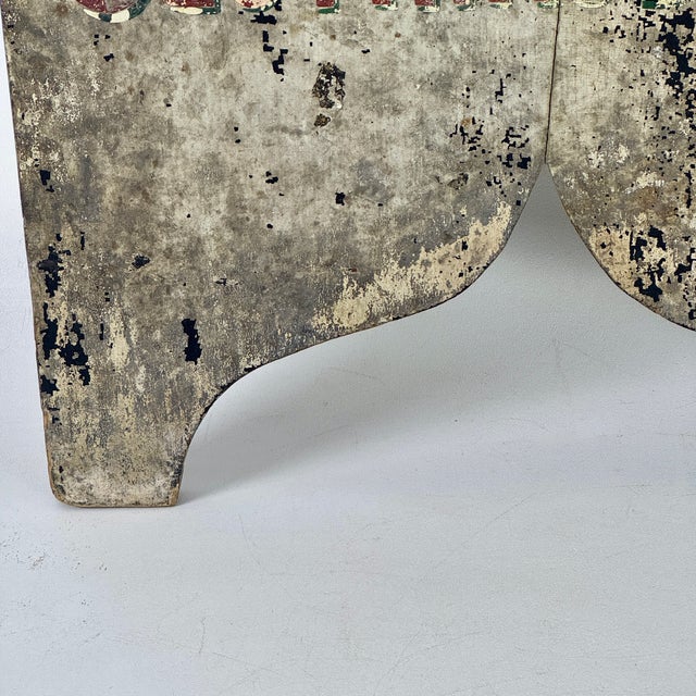 Salvaged Early 20th Century Antique Wood Trade Sign Advertising "Owen Brothers Clothing House", Hand Painted For Sale - Image 9 of 13