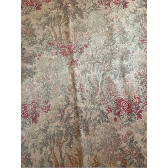 Vintage Wall Hanging Vintage French Woven Garden Floral Scene Tapestry For Sale - Image 4 of 12