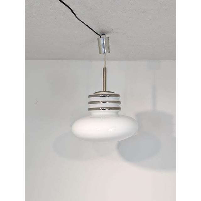 1960s Opal Glass Pendant Lamp by Peill & Putzler, 1960s For Sale - Image 5 of 17