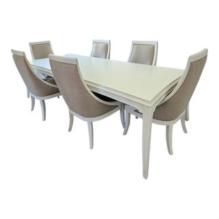Expandable Dining Table and 6 Chairs From Thomasville For Sale