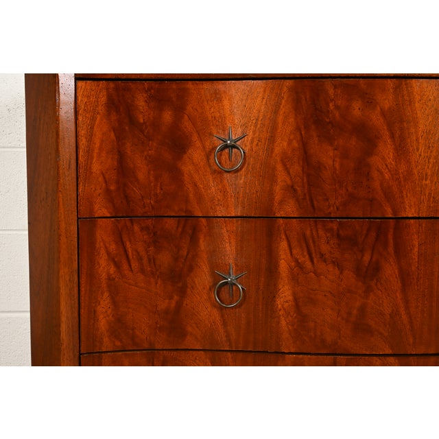 Baker Furniture French Regency Flame Mahogany Serpentine Front Chest of Drawers For Sale - Image 12 of 16