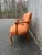Wood Pair of Vintage Queen Anne Style Upholstered Arm Chairs For Sale - Image 7 of 17