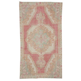 Vintage Washed Out Rug- 4′1″ × 7′3 For Sale