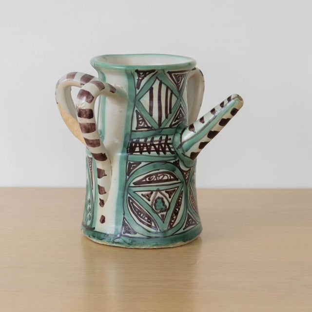 Spanish 1960s Spanish Ceramic Painted Pitcher by Domingo Punter, Signed For Sale - Image 3 of 12