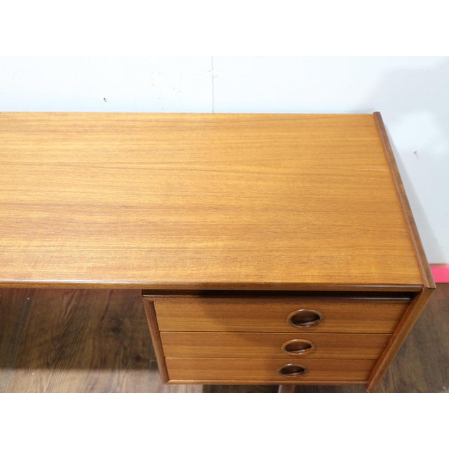 1960s Mid Century Modern Vintage Teak Vanity Desk Dresser by Bath Cabinets For Sale - Image 14 of 14