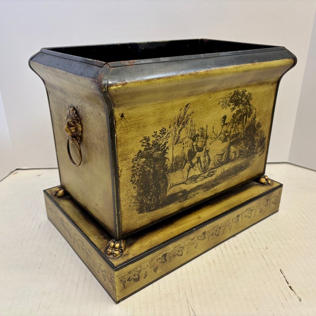1960s Classical Italian Tole Planter / Cache Pot For Sale - Image 4 of 13