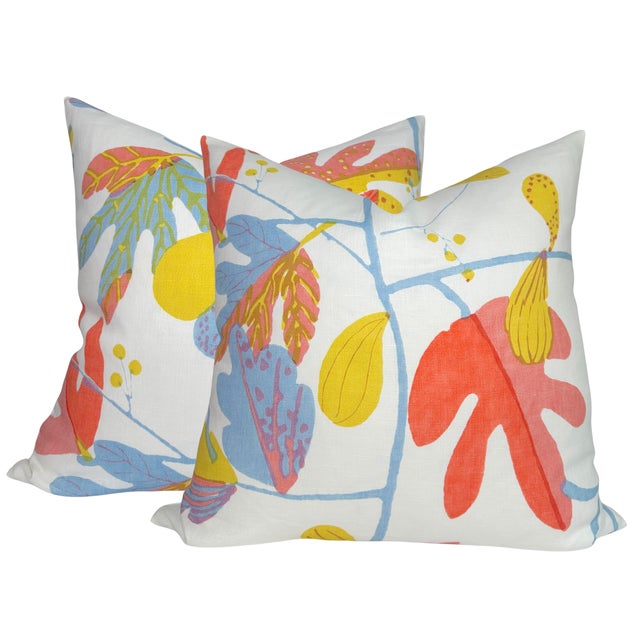 Modern Floral Pillow Cover in Coal, 20x20 Pillow For Sale - Image 3 of 5