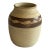 Handmade Tan and Brown Pottery Vase For Sale