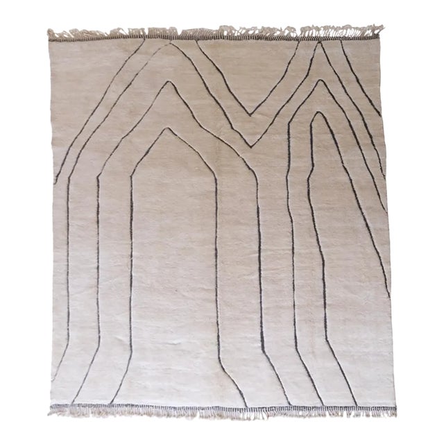 2020's Moroccan Beni M'Rirt Wool Rug - 13.5 X 10.9 Ft For Sale