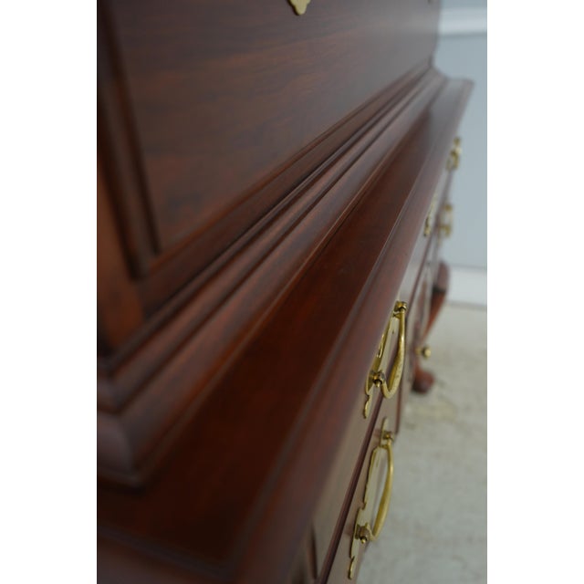Wood Henkel Harris 3 Part Cherry Highboy Chest of Drawers For Sale - Image 7 of 18