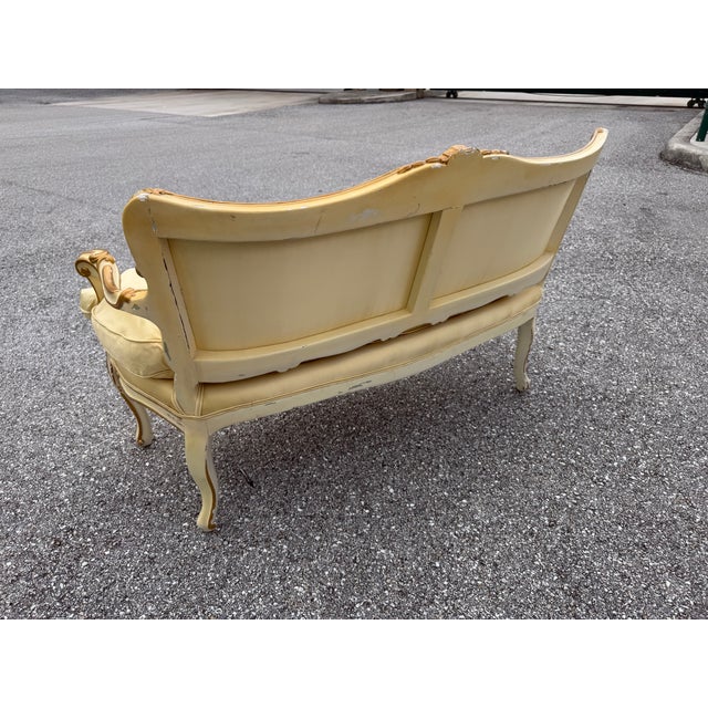 1990s Carved Louis XVI Style Diminutive Settee For Sale In West Palm - Image 6 of 18