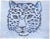 A leopard portrait with blue eyes in shades of navy blue and light blue, inspired by blue and white Chinese paintings. Pop...
