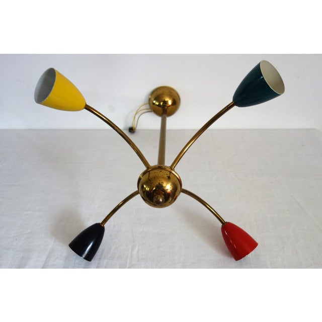 Vintage Sputnik Four-Arm Chandelier, 1960s For Sale - Image 13 of 14