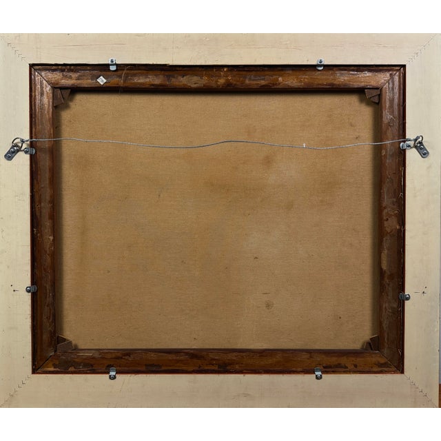 Gold Vintage Expressionist Landscape With Horses, Signed (Oil on Canvas) For Sale - Image 8 of 8