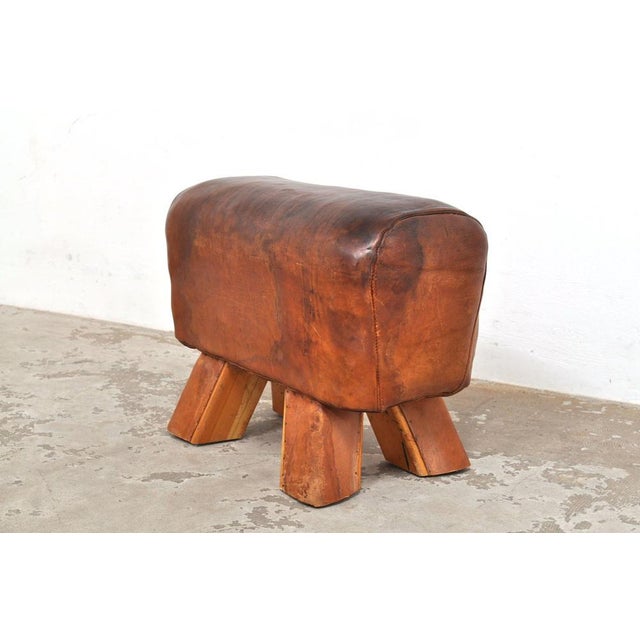 Vintage Leather Gymnastic Stool, 1930s For Sale - Image 6 of 7