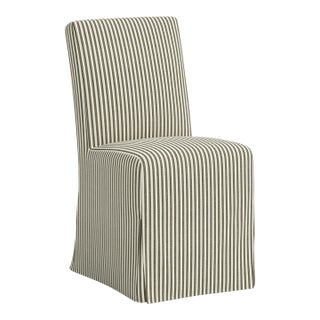 Stoffer Home x Cloth & Company Lindy Slipcover Dining Chair in Jane Stripe Laurel For Sale