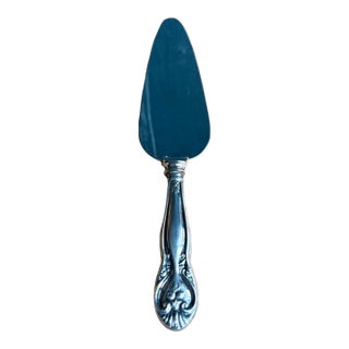 1966 Mid-Century Modern Sterling Silver Handle Cake Server, Inscribed For Sale