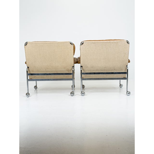 Karin Lounge Chairs in Leather by Bruno Mathsson for Dux, Sweden, 1970s, Set of 2 For Sale - Image 3 of 10