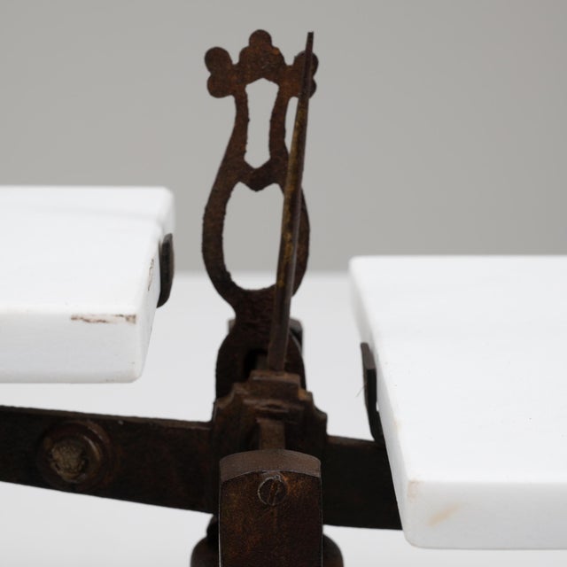 19th Century 19th Century French Iron & Marble Scale For Sale - Image 5 of 18