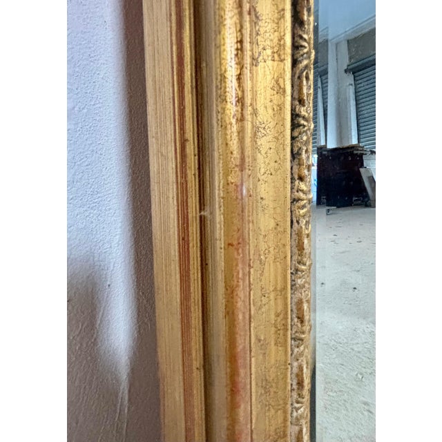 Gold Large Spanish Giltwood Wall Mirror, Mid-20th Century For Sale - Image 8 of 12