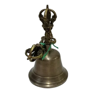 Handmade Bronze Metal Tibetan Ritual Bell and Vajra Dorje Set