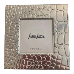 Croc Embossed Silver Vintage Neiman Marcus Picture Frame