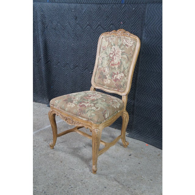 8 Vintage Drexel Heritage Louis XVI Style Walnut Upholstered Dining Chairs For Sale - Image 9 of 13