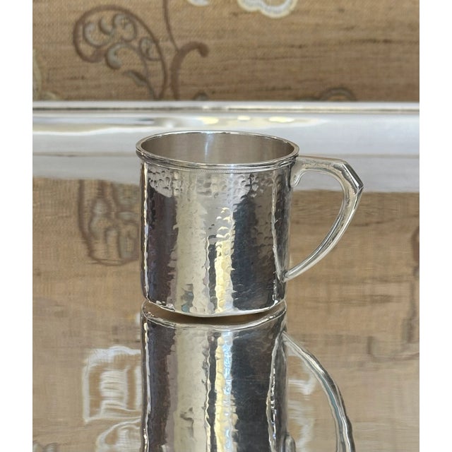 Japanese Hammered Sterling Silver Cup For Sale - Image 4 of 12
