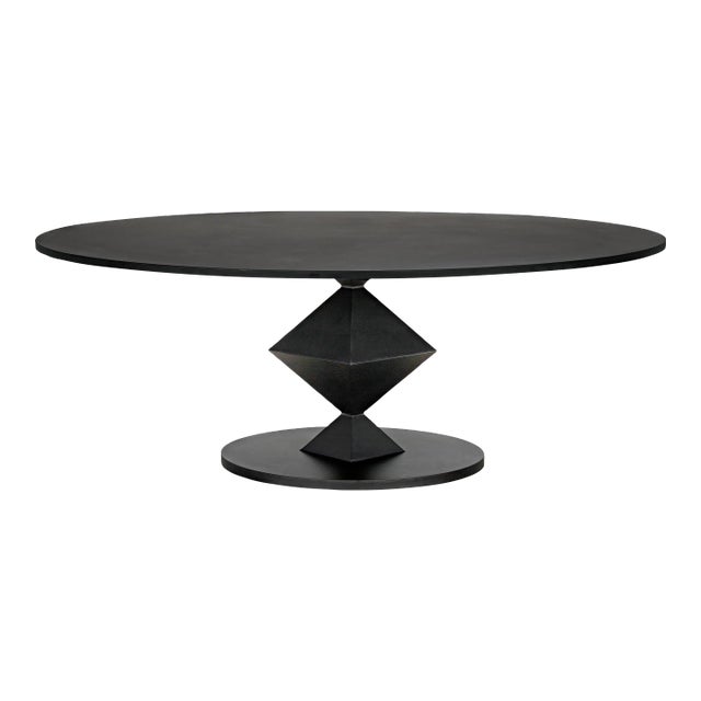 NOIR Katana Oval Dining Table, Black Metal For Sale