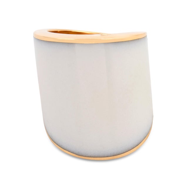 Contemporary 1980s Vhernier Cacholong 18k Rose Gold Vague Ring, Size 7.5 For Sale - Image 3 of 7