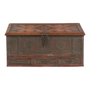 Antique Brass-Studded Zanzibar Chest/Trunk