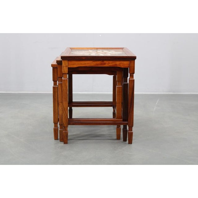Mid-Century Danish Nesting Tables with Tile Tops, 1960s, Set of 3 For Sale - Image 6 of 13