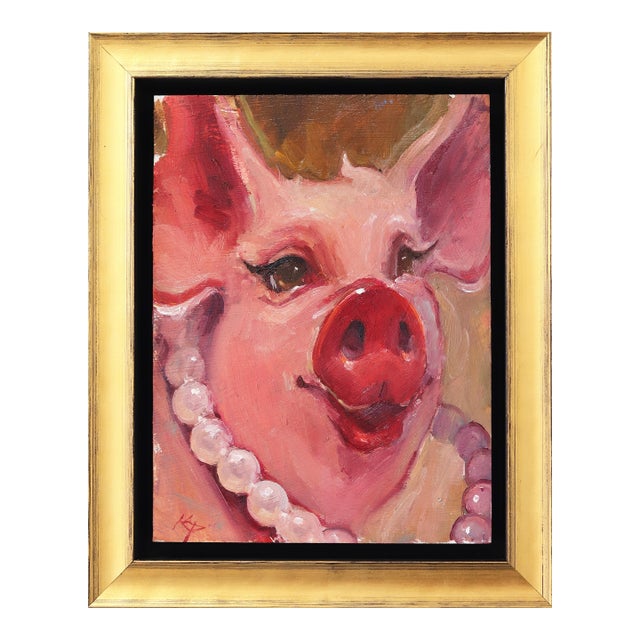 Glam - Original Contemporary Figurative Portrait Painting on Canvas by Kyle Paliotto For Sale