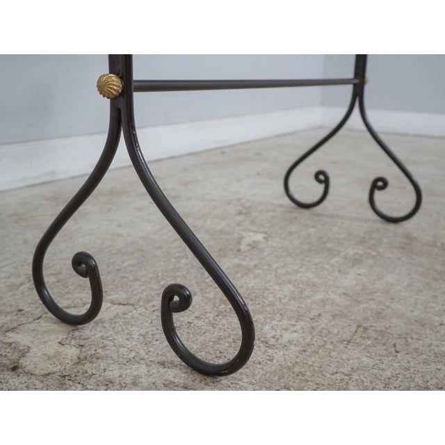 Scrolled Iron Base Glass Top Console or Sofa Table For Sale In Philadelphia - Image 6 of 11