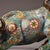 Blue Vintage Cloisonné Enamel Ox Statue With Floral Motif For Sale - Image 8 of 9