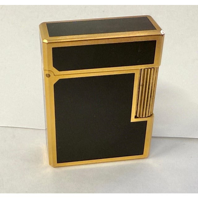 Gold 1980’s S.T. DuPont Laque de Chine Gold Plated Lighter with Box and Papers For Sale - Image 8 of 12