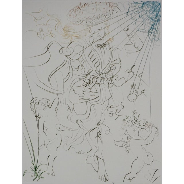 1970s Dali Autumn Hand Signed Numbered Etching Surrealism Rare Art For Sale - Image 4 of 5
