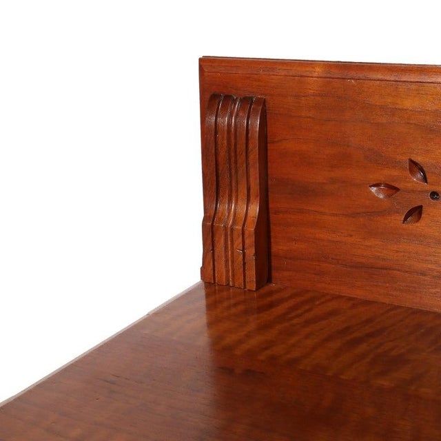 Antique Eastlake Chip Carved Cherry Washstand With Backsplash Circa 1880 For Sale - Image 10 of 13