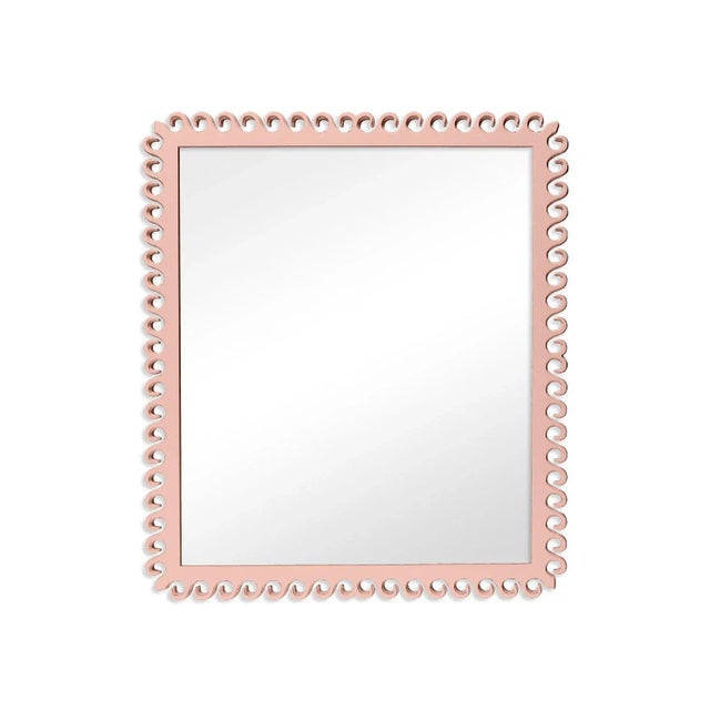 Contemporary Fleur Home Carnival Gras Rectangle Mirror in Salmon Berry, 27x38 For Sale - Image 3 of 3