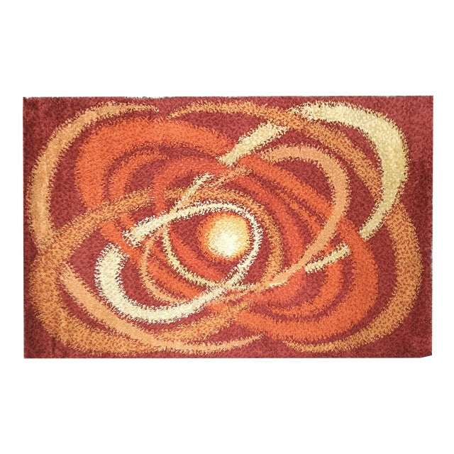 Samit Borgosesia Pure Wool Rug with Geometric Patterns, 1970s For Sale