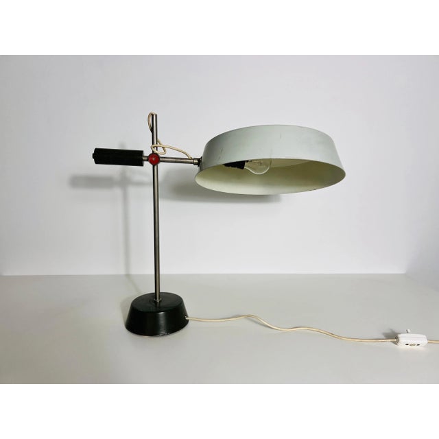 1960s German Green Metal Table Lamp , 1960s For Sale - Image 5 of 12