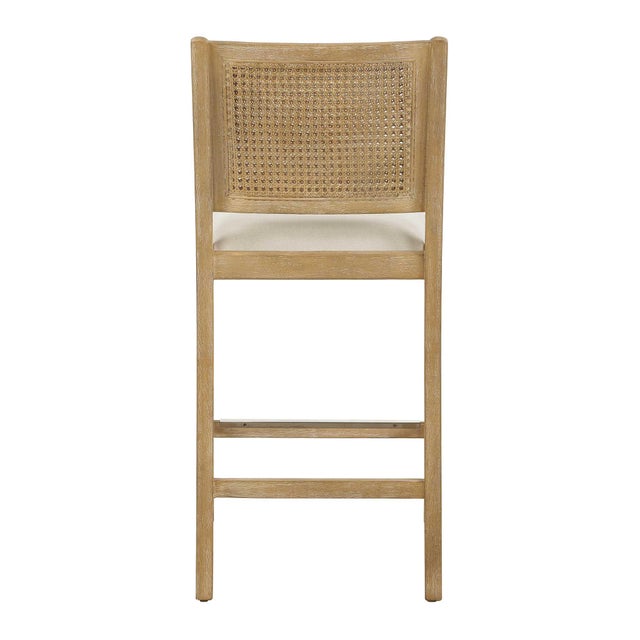 Brown Interweave Coastal Rattan Counter Stool For Sale - Image 8 of 11