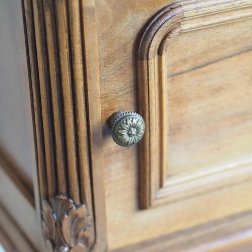 Antique French Bedside Table with Marble and Porcelain Top, 1890s For Sale - Image 16 of 17