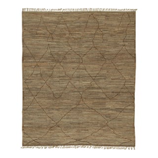 Rug & Kilim’s Modern Rug with Beige-brown Geometric Patterns - 12x15 For Sale