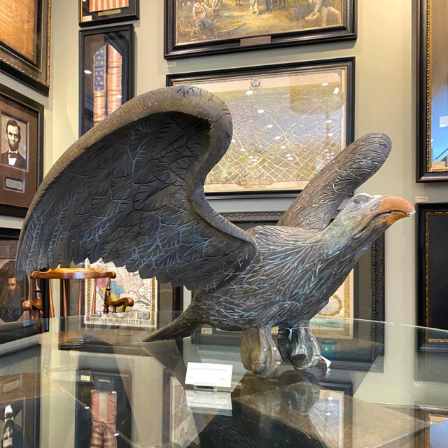Early 20th Century Carved Spread Wing Eagle Sculpture, Early 20th Century For Sale - Image 5 of 8