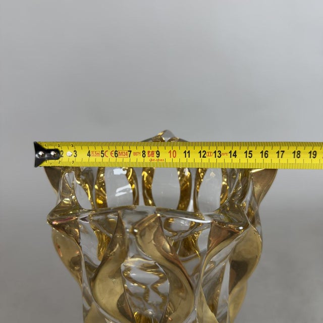 Modern Murano Style Clear and Golden Glass Vase from CC Zecchin For Sale - Image 11 of 13