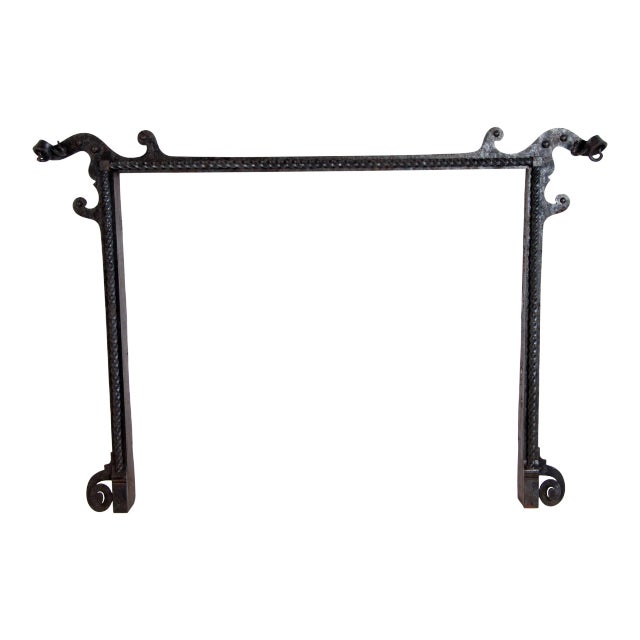C.1900's Hand Wrought Iron Arts & Crafts Period Fireplace Surround For Sale